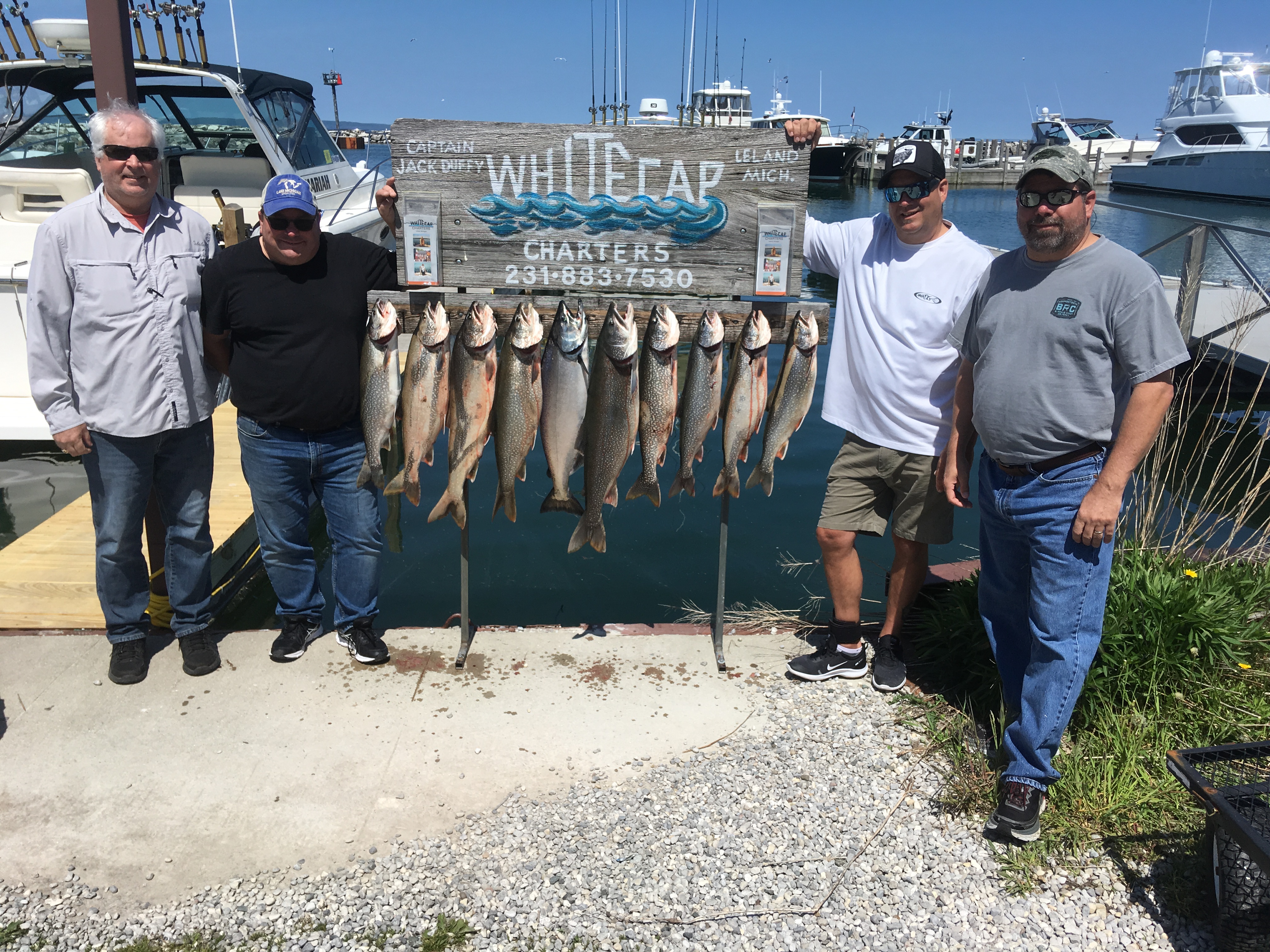 10 lake trout Second bank Leland whitecap charters